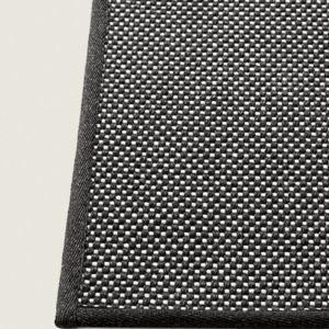 Op maat gemaakt buitenkleed fijn geweven sisal look zwart met wit