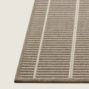 Sisal look buitenkleed met strepen - bruin en beige