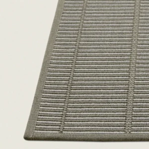 Sisal look buitenkleed met strepen - grijs