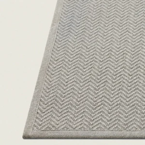 Op maat gemaakt buitenkleed fijn geweven met zigzag patroon lichtgrijs